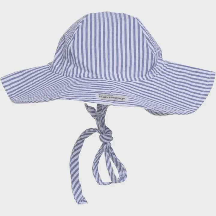 Chambray Stripe Seersucker Floppy Hat