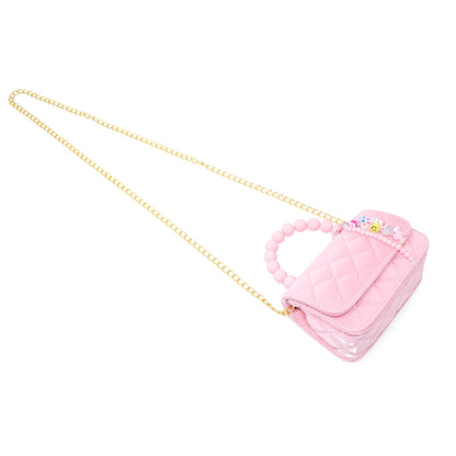 Pearl Handle Message Charm Handbag