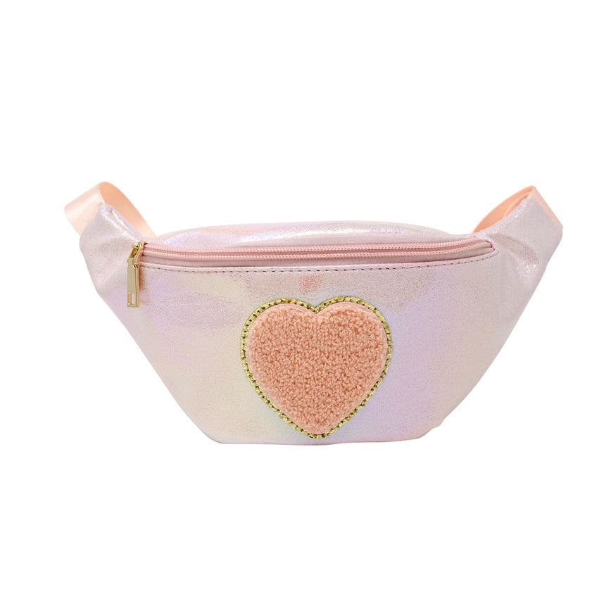 Shiny Heart Patch Sling Bag