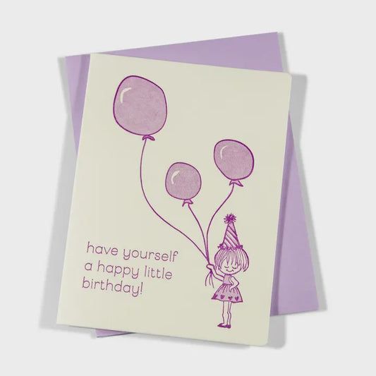 Balloon Girl | Letterpress Greeting Card | Birthday