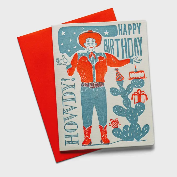 Big Tex Birthday Letterpress