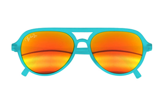 Kids Aviators Coastal Blue | Orange Revo Lens (3-7 Years)