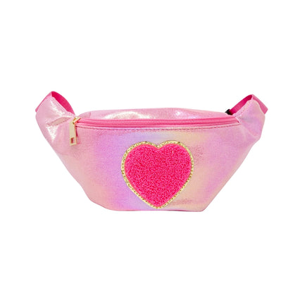 Shiny Heart Patch Sling Bag