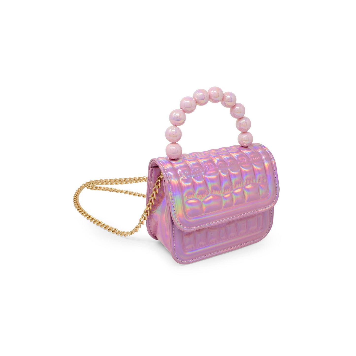 Mini Glam Quilted Pearl Handle Purse