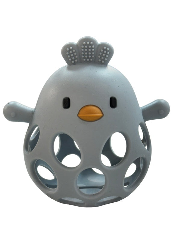 Silicone 3D Chicken Teether in Slate