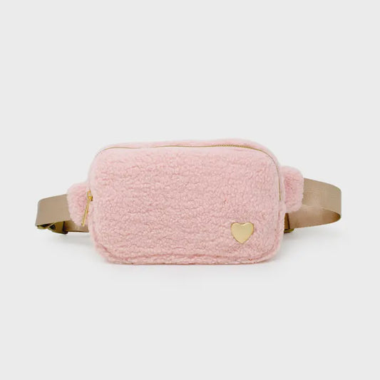 Fuzzy Belt Bag w/ Heart for Kids