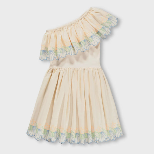 Cato Shell Toddler Dress in Pearled Ivory