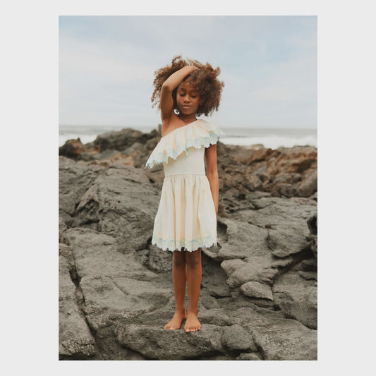 Cato Shell Kid Dress in Pearled Ivory
