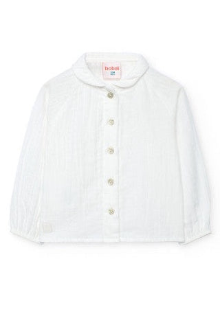 White LS Muslin Top w/ Collar
