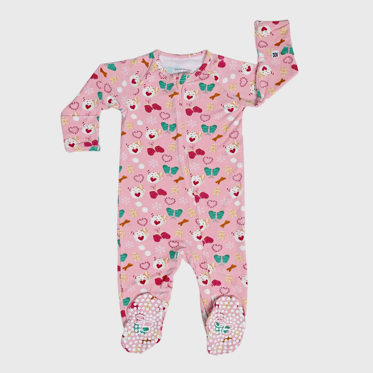 Winter Holiday Spirit Zipper Footie