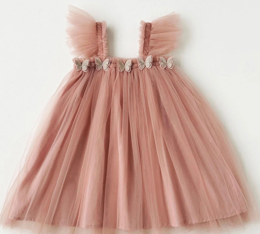 Butterfly Tulle Dress Pink