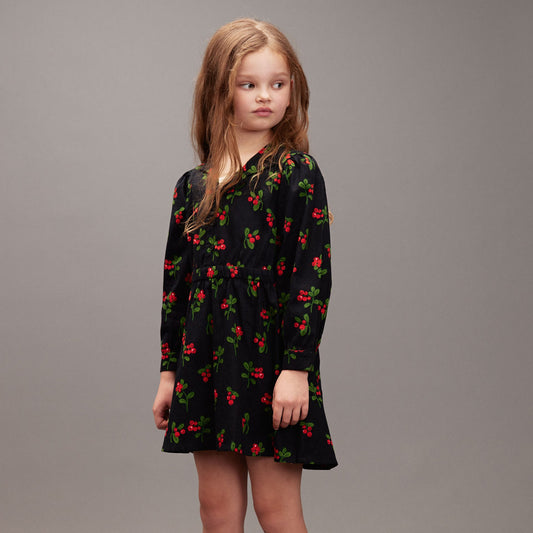 Lingon Berries AOP Woven LS Dress