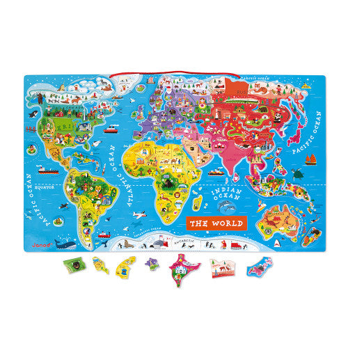 Magnetic World Map - English Version (wood)