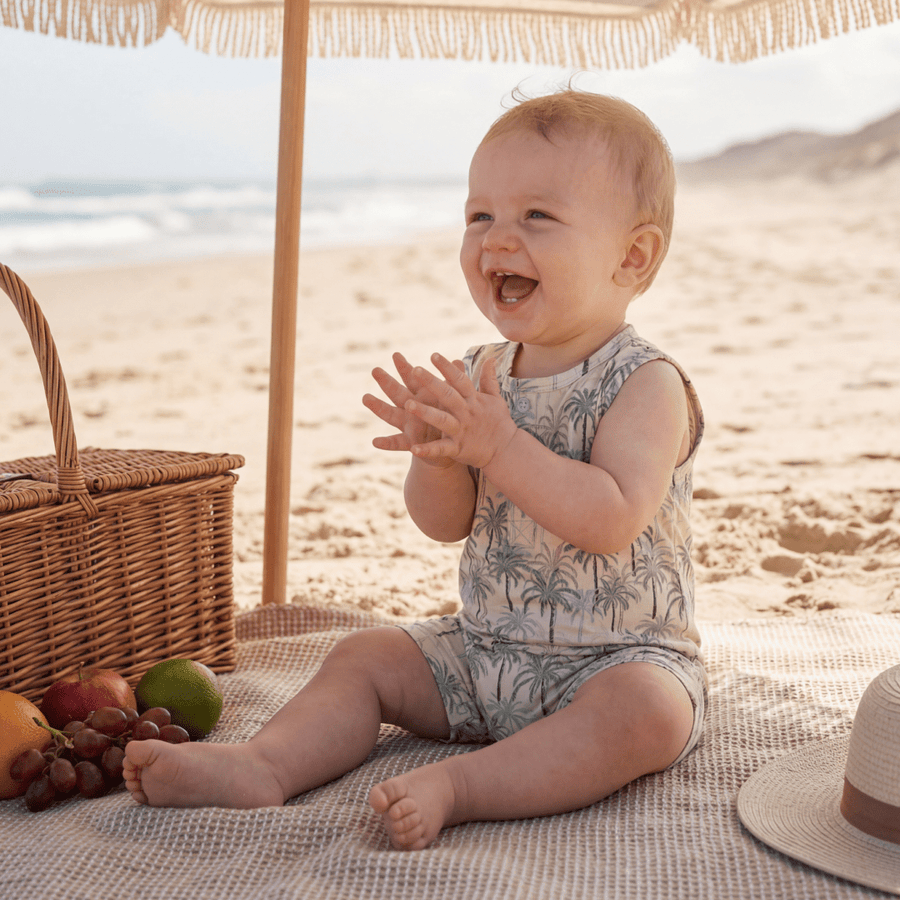Miami Vice Print Tank Romper