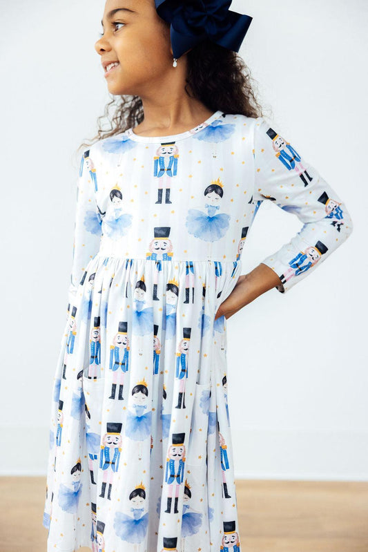 Waltz of the Snowflakes L/S Pocket Twirl Kid Dress