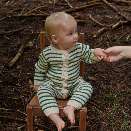 Lou Cotton Knit Sailor Stripe Romper