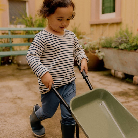 Navy Sailor Stripe LS River Toddler Tee