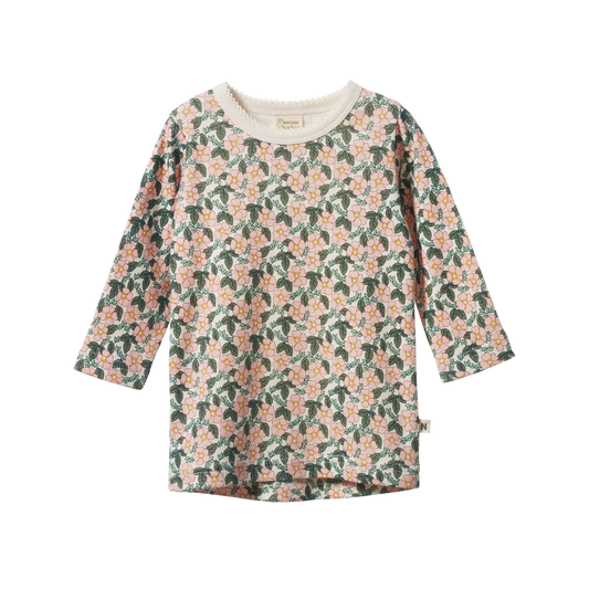 Garland Print LS River Baby Tee