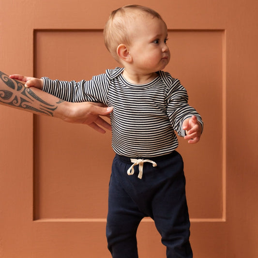 Navy Cotton Drawstring Pants