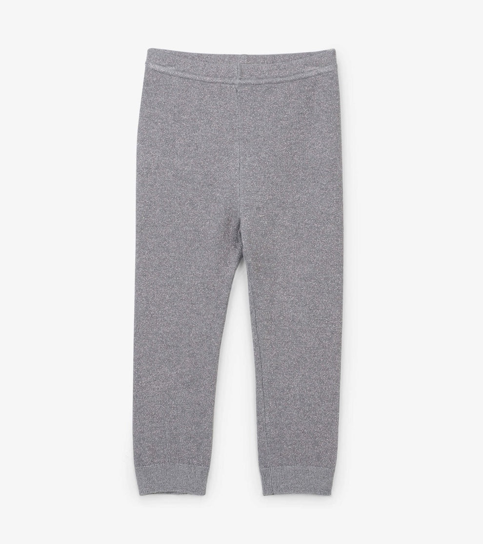 Silver Glitter Cable Knit Leggings