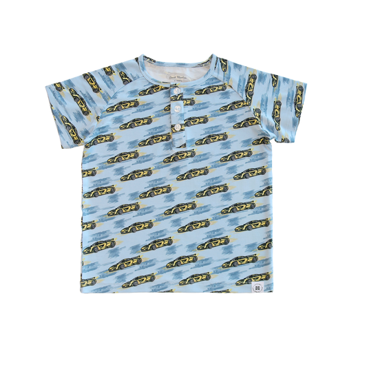Rev Your Engines Kid Raglan Henley
