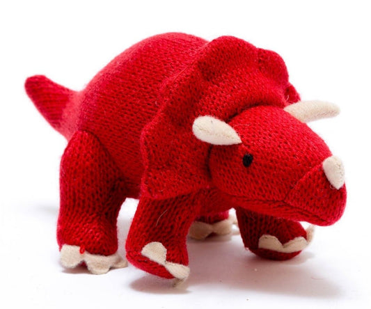 Knitted Triceratops Rattle