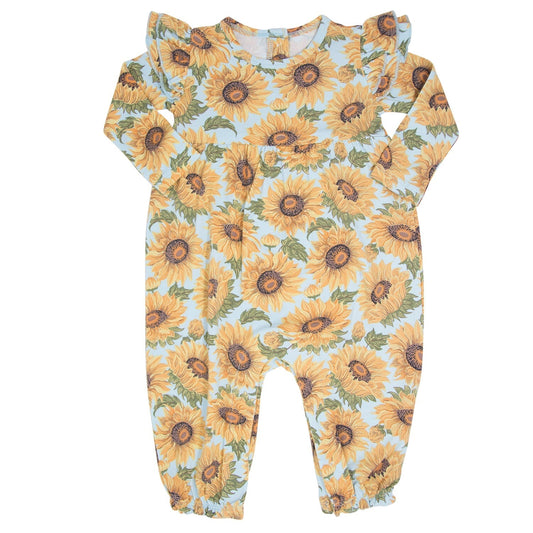 Sammy's Sunflower LS Flutter Sleeve Romper