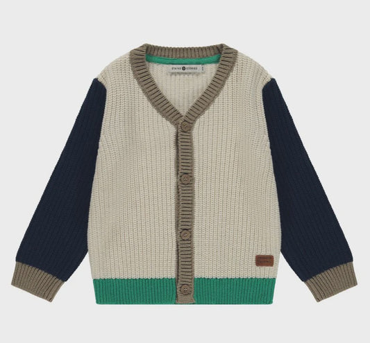 Bone Colorblock Toddler Knit Cardigan
