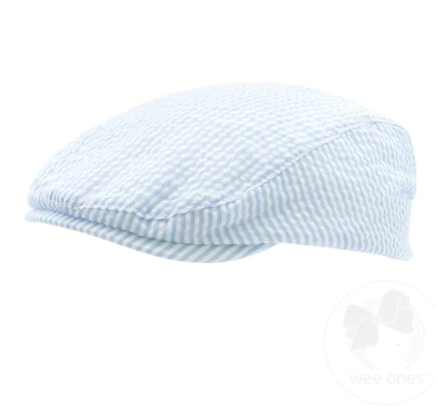 Seersucker Driving Cap