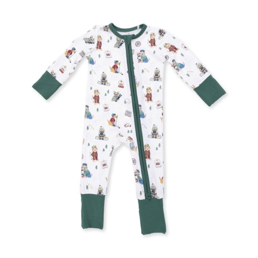 Winter Sports Dogs Green - Convertible Romper