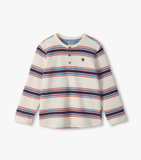 varsity stripe waffle henley