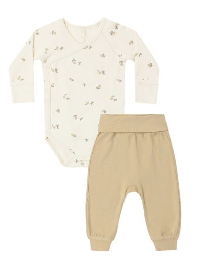 SIDE SNAP BODYSUIT + PANT SET PEARS