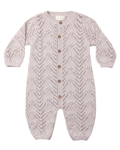 LONG SLEEVE BUBBLE ROMPER LILAC MIST