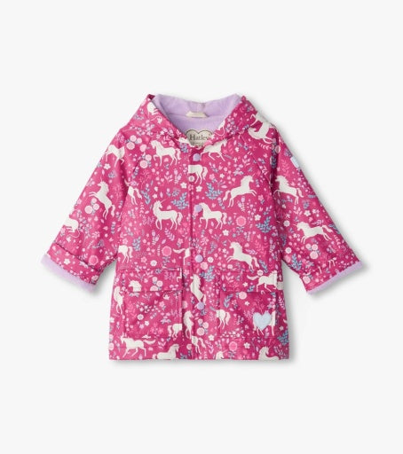 unicorn forest snap rain coat