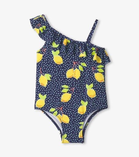 Fresh Lemons ruffle trim swimsuit