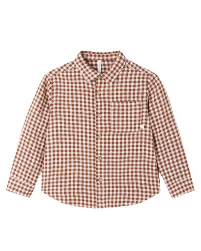 COLLARED LONG SLEEVE SHIRT BRICK CHECK