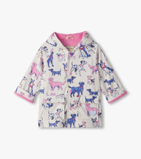 little pups snap rain coat