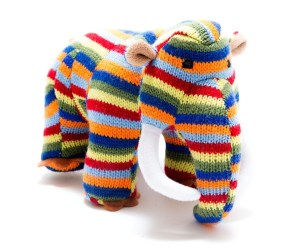 Knitted Mammoth Stripe Rattle