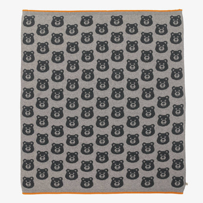 Cashmere Cotton Bear Blanket-grey