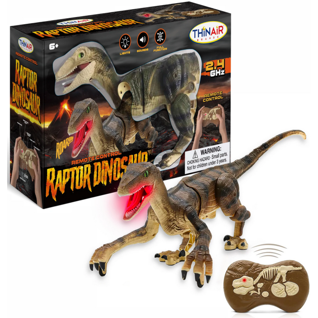 RC Dinosaur Raptor with Sound & Light