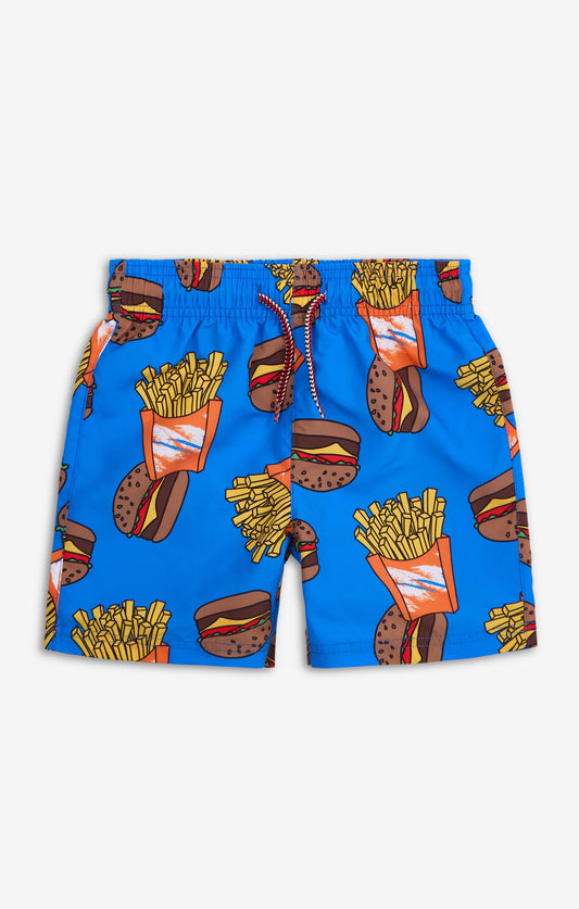 Mid Length Swim Trunks | Burgers & Fries