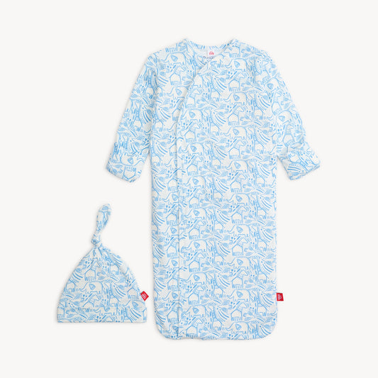 Blue Herds of a Feather Modal Gown + Hat
