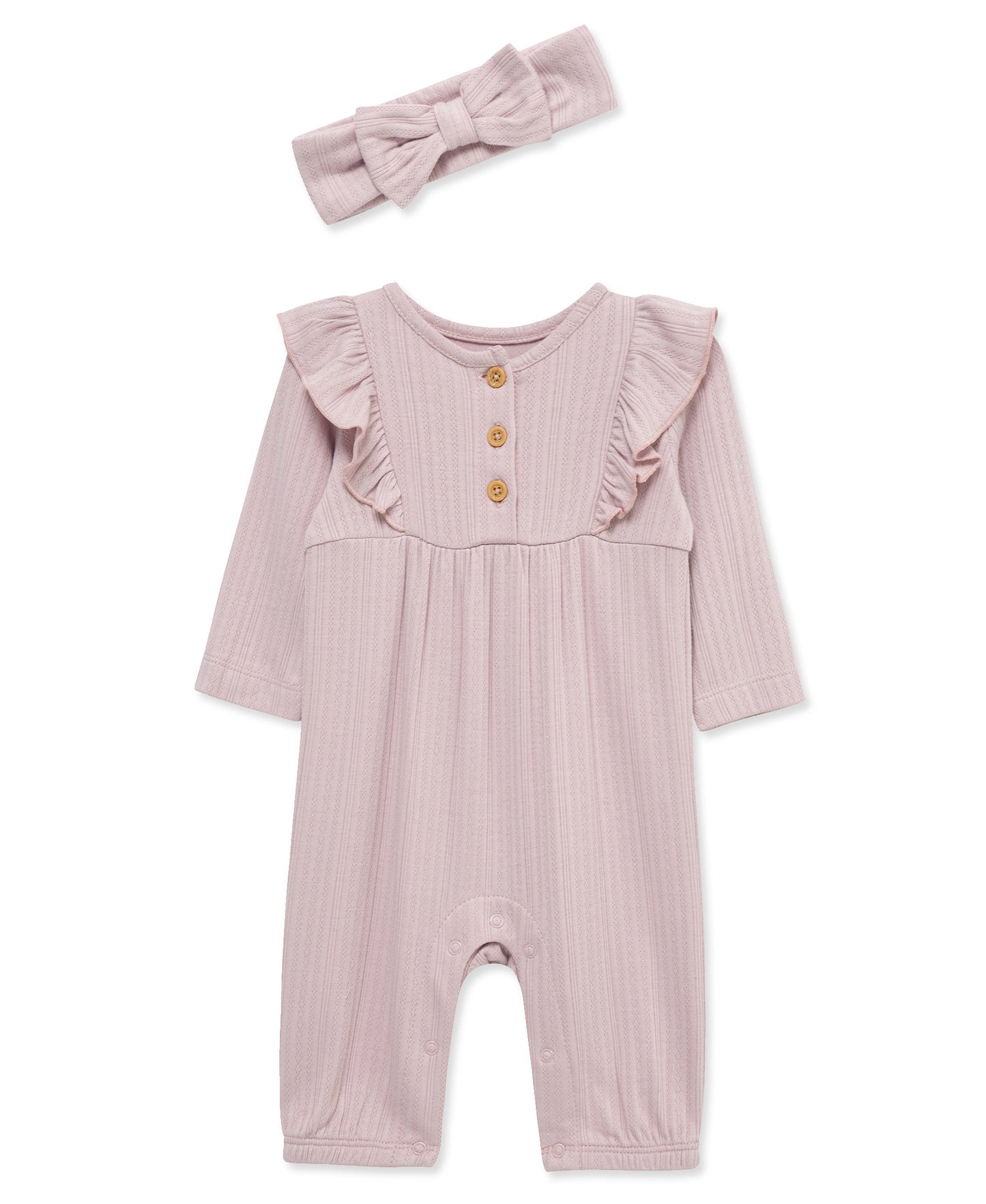 Ribbed Ruffle Jumpsuit Lilac