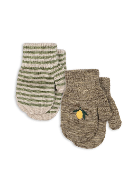 Lemon Stripe Filla Mittens 2 Pack