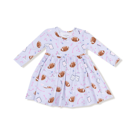 Touchdown Time Lavender Twirly Dress