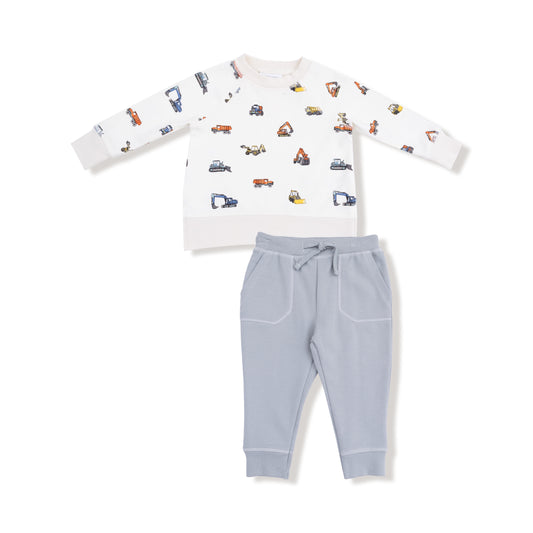 Construction Vehicles Baby Sweat Set