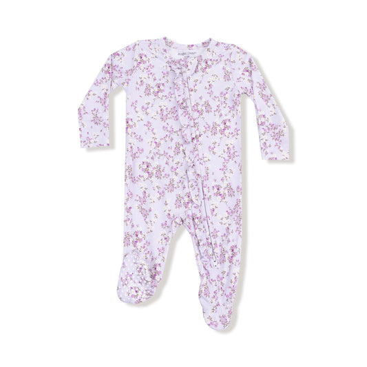 Sweet Dream Florals 2 Way Zip Ruffle Footie
