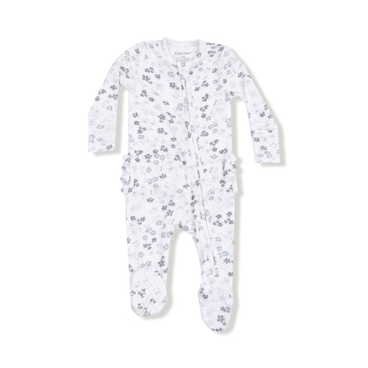 Caroline's Calico 2 Way Zip Ruffle Footie