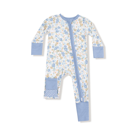 Sweet Rose Calico 2 Way Zip Romper