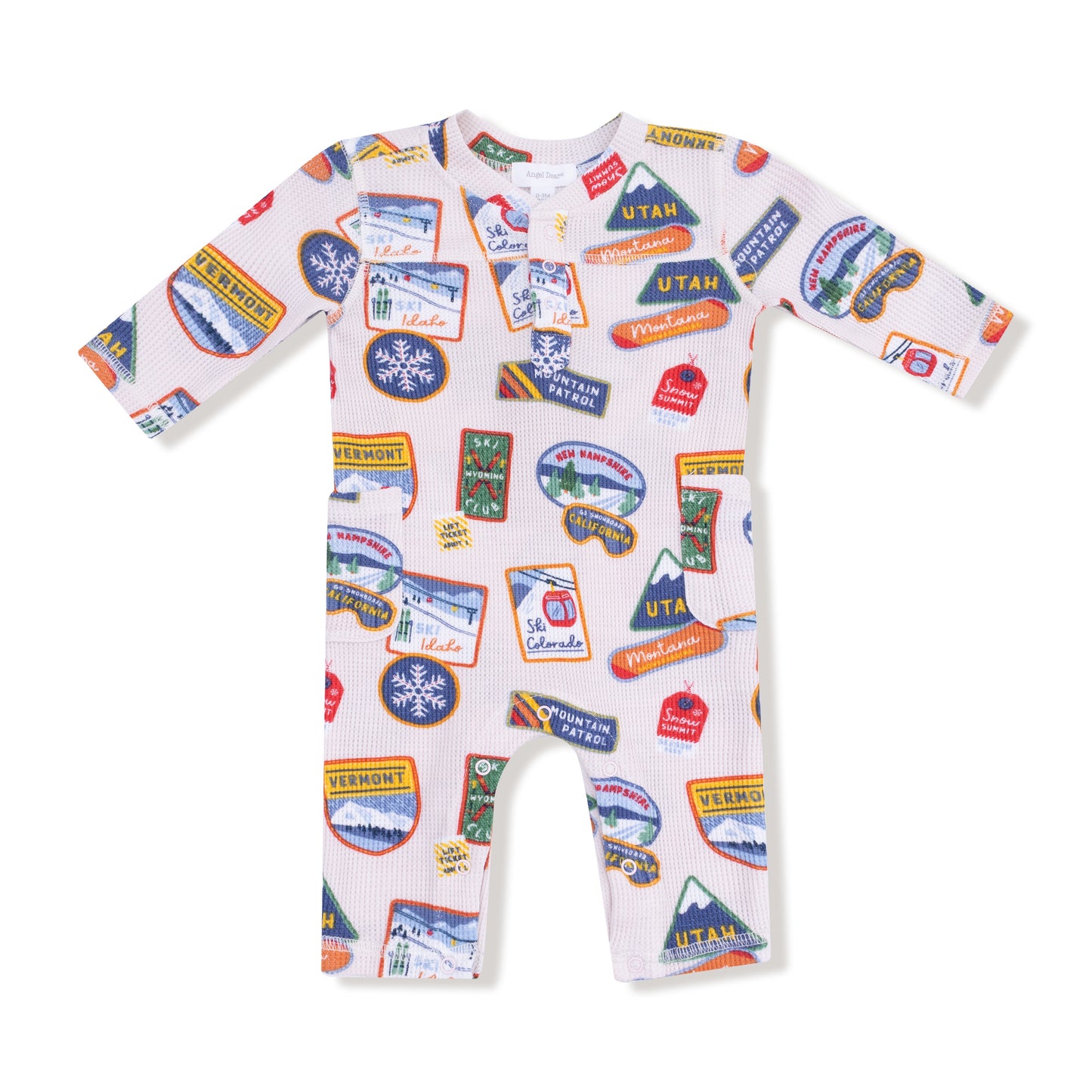 Vintage State Snow Sport Patches Uni Romper